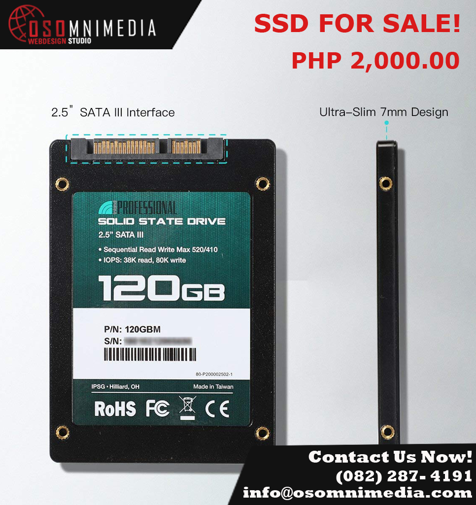120GB FAST SSD Drive - Brand NEW - For Sale - No Wait Boot-Up, Better Performance, Renew Your PCs with our Professional SSDs