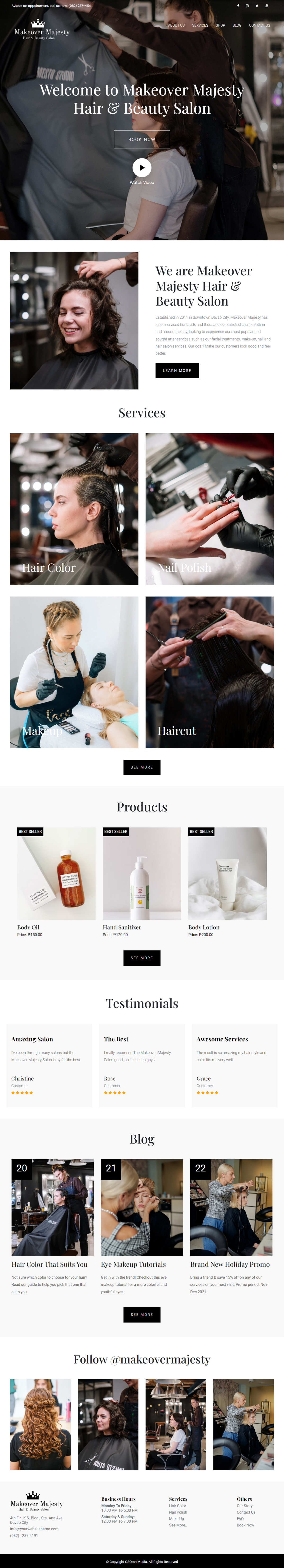 Makeover Majesty Hair & Beauty Salon Website for Your Business from  OSOmnimedia Davao